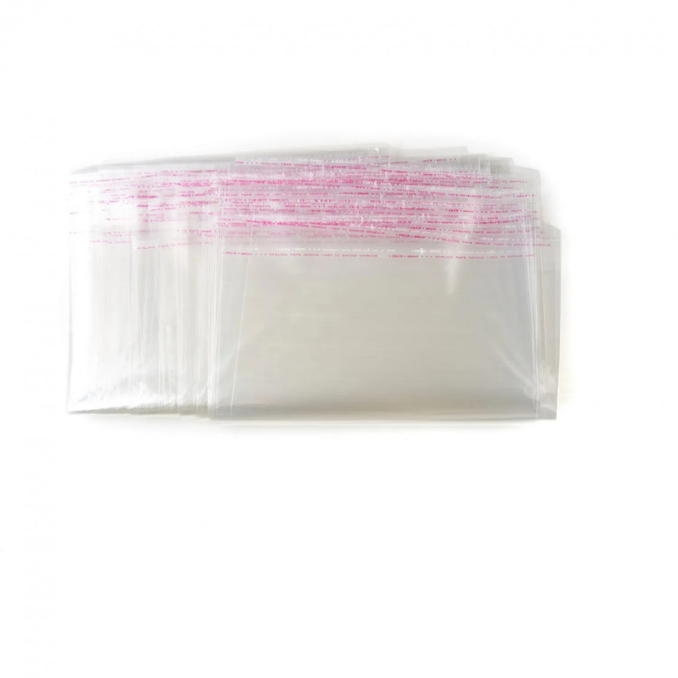 Пакет БОПП 250ммx350мм+40мм клапан со скотчем 30 мкм, 100 шт/уп