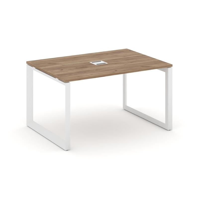 Style Project Стол переговорный SN-59O.SPRG-004 Дуб Табак/Металл Белый 1580*980*750