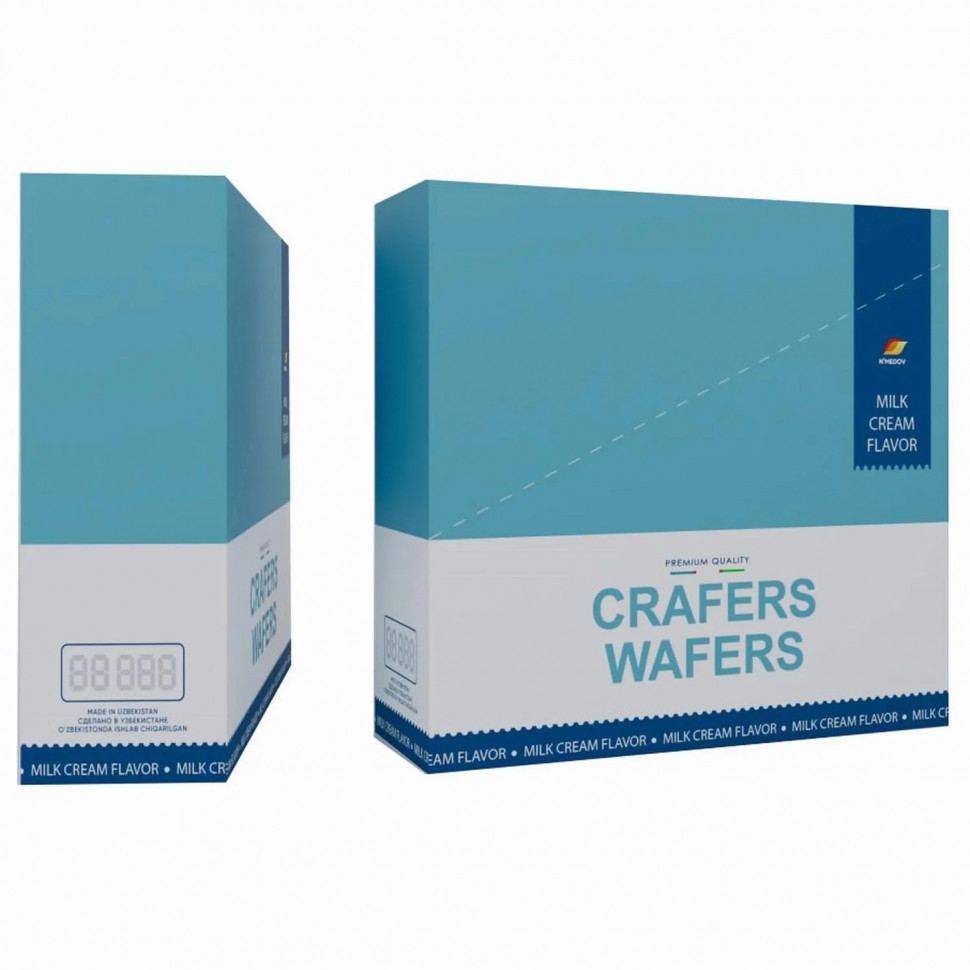 Плитка вафельная CRAFERS WAFERS глазиров молочная начин, 50гx15шт/уп
