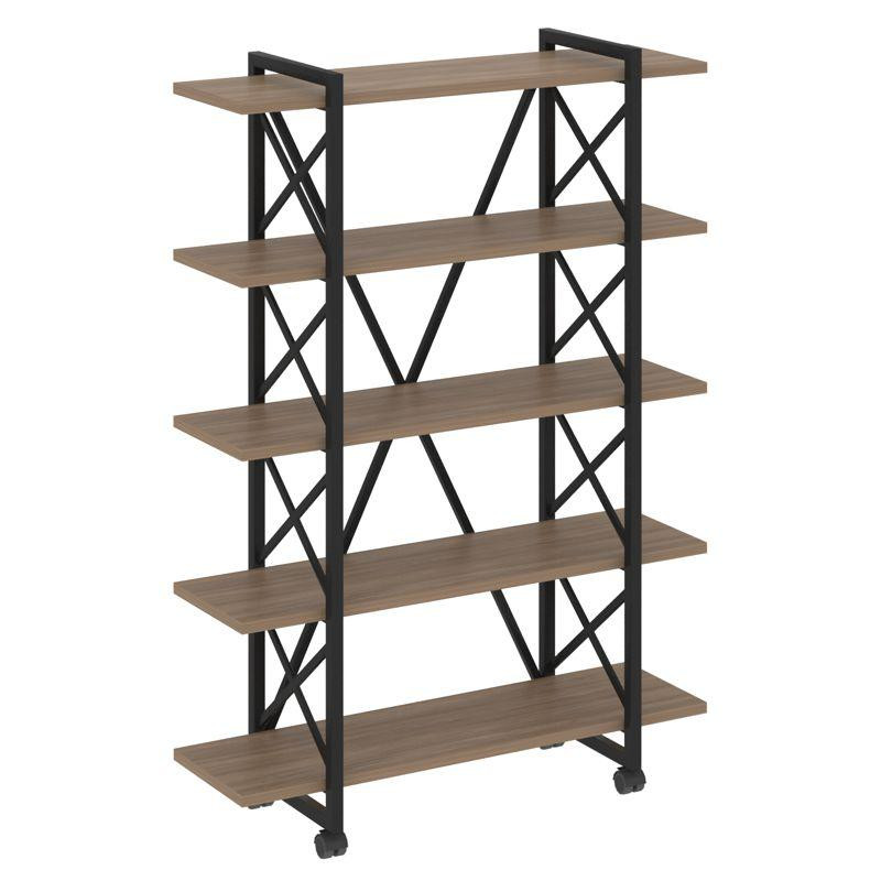 Loft Стеллаж на колесных опорах-5 полок VR.L-MST.K-5.8V Дуб Аризона/Металл Черный 1200*400*1704