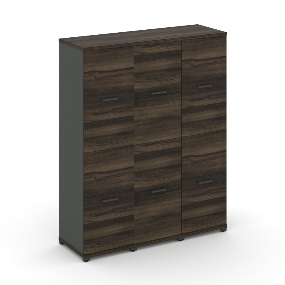 Concept Шкаф 3 узкие секции, 4 ниши CN.STU-432 A Дуб Мали/Антрацит/Металл Антрацит 1252*420*1554