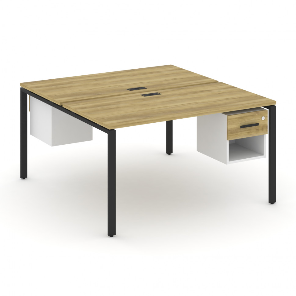 Concept Рабочая станция 2 сторонняя с подвесными тумбами на 2 места CN.DRS-119 B Дуб Винченцо/Белый Concept Рабочая станция 2 сторонняя с подвесными тумбами на 2 места CN.DRS-119 B Дуб Винченцо/Белый