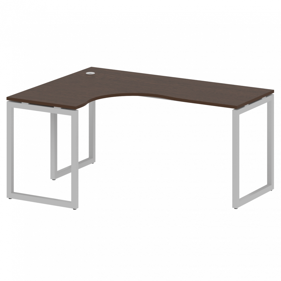 Metal System Quattro Стол криволинейный левый на О-образном м/к 40БО.СА-4 (L) Венге Цаво/Металл Серы