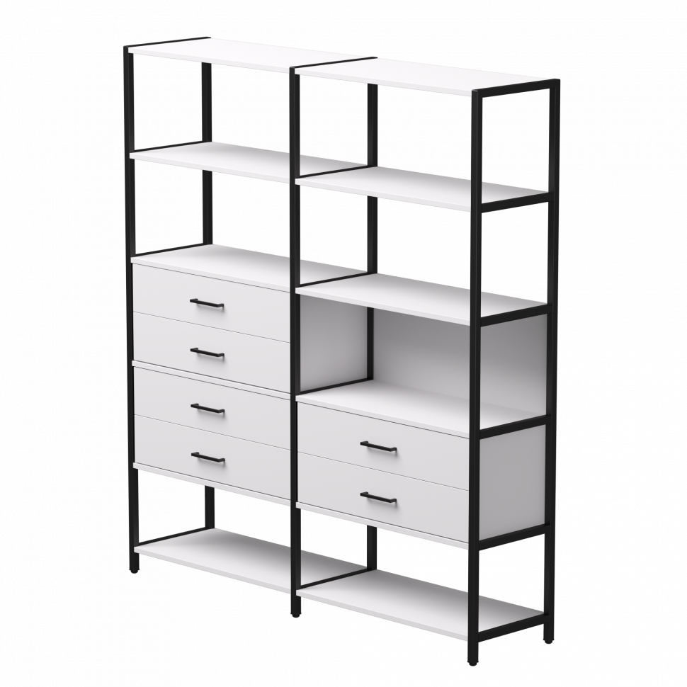 Набор стеллажных систем №8 Everprof EVO (ЭВО) 1635x385x1840 Белый/Черный