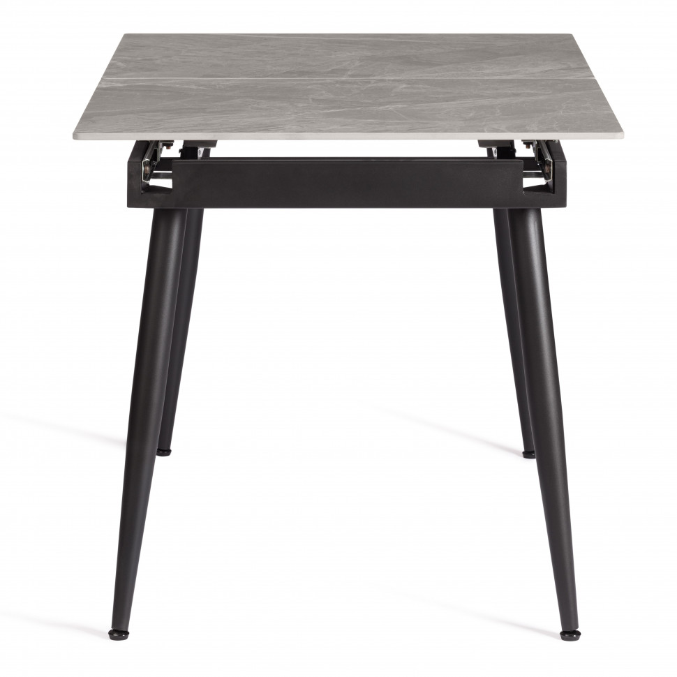 Стол обеденный Balmoral / Балморал столешница керамика (глянцевая) / опоры металл, серый/чёрный, (120+40)x80x75(+1) см