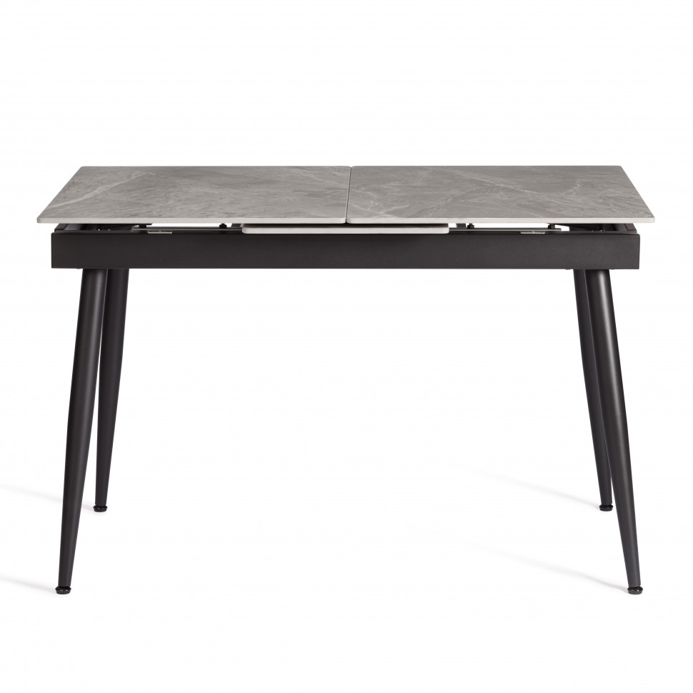 Стол обеденный Balmoral / Балморал столешница керамика (глянцевая) / опоры металл, серый/чёрный, (120+40)x80x75(+1) см