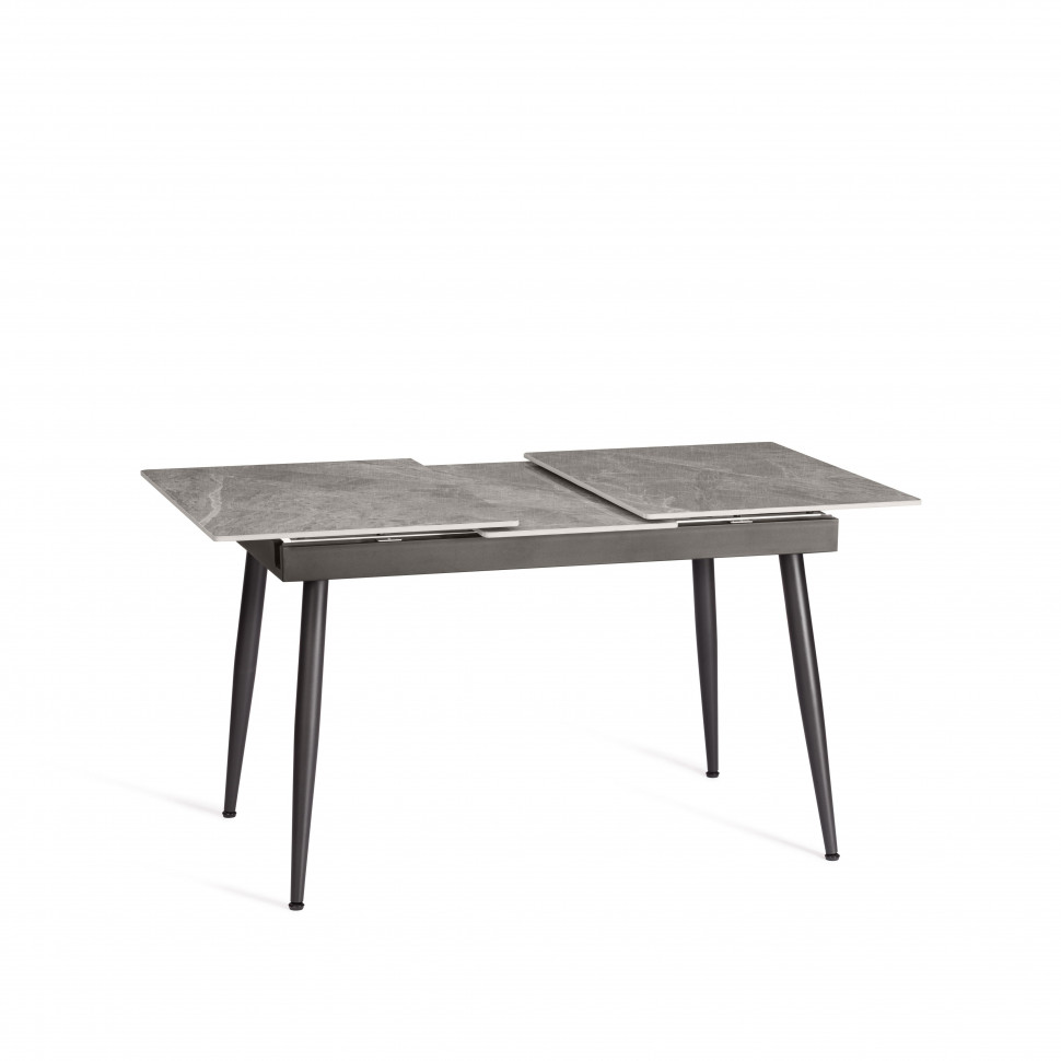 Стол обеденный Balmoral / Балморал столешница керамика (глянцевая) / опоры металл, серый/чёрный, (120+40)x80x75(+1) см
