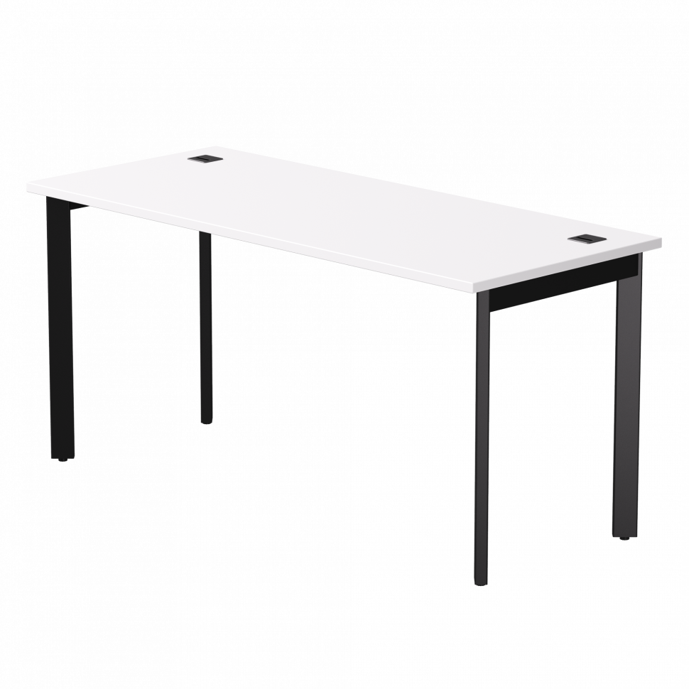 Стол прямой Everprof EVO (ЭВО) на металлокаркасе 1580х670х755 мм опоры 45гр Белый/Черный