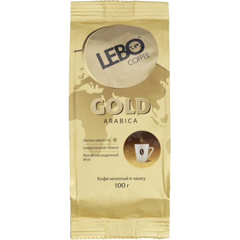 Кофе молотый LEBO GOLD для заваривания в чашке 100г