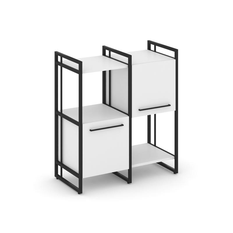 Rift Шкаф комбинированый RF.NS-005 Белый Бриллиант/Металл Черный/Черный Ручки 820*396*924