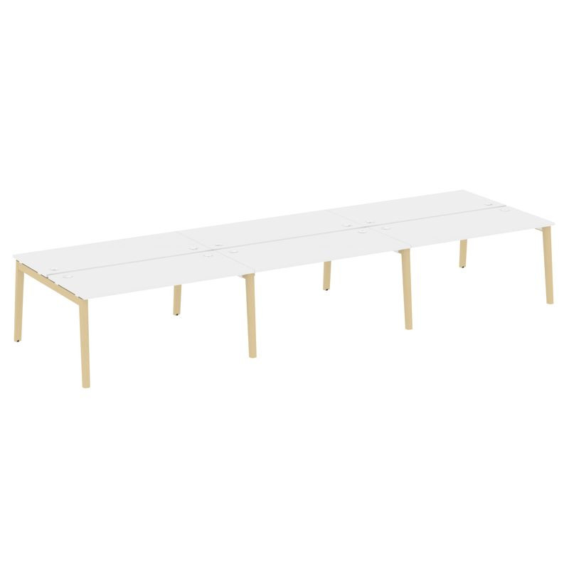 Onix Wood Рабочая станция OW.D.RS-6.4.7 Белый Бриллиант/Дуб Светлый/Металл Белый 4740*1475*750