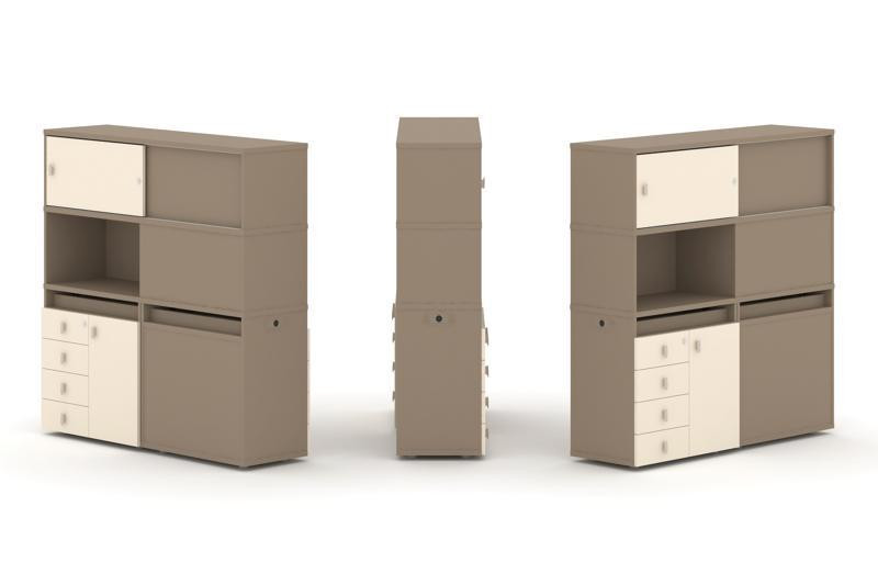 Estetica Набор №31. Тумба двойная+высокая надставка ES.NB.2V-31 Латте/Сатин 1500*410*1520 Estetica Набор №31. Тумба двойная+высокая надставка ES.NB.2V-31 Латте/Сатин 1500*410*1520