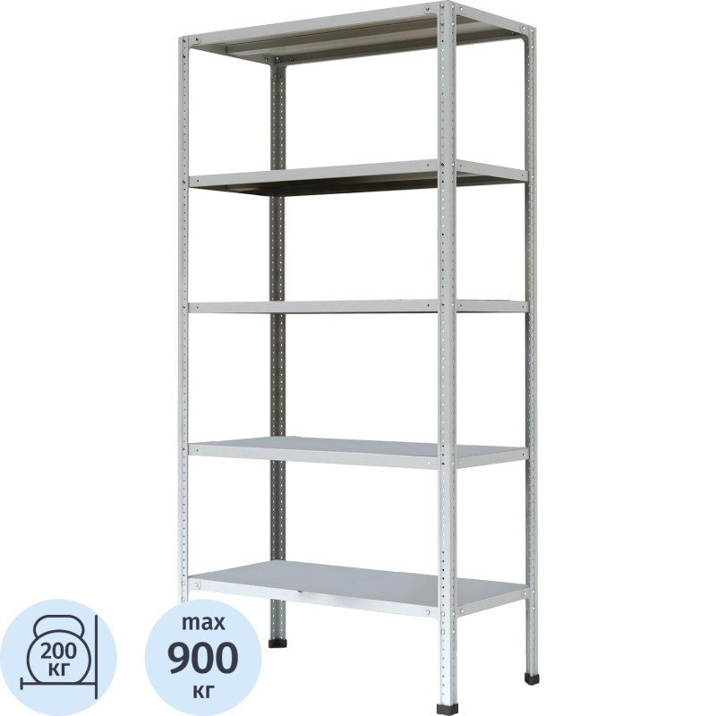 Стеллаж металлический 0MX_P_МС-265/900 усил. с 5-ю полками 1000х600х2000