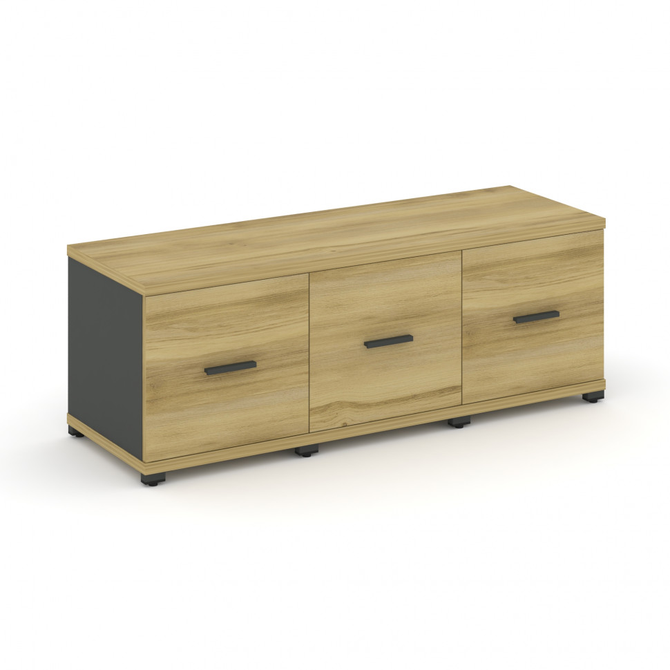 Concept Шкаф 3 узкие секции, 1 ниша CN.STU-133 A Дуб Винченцо/Антрацит/Металл Антрацит 1252*420*450