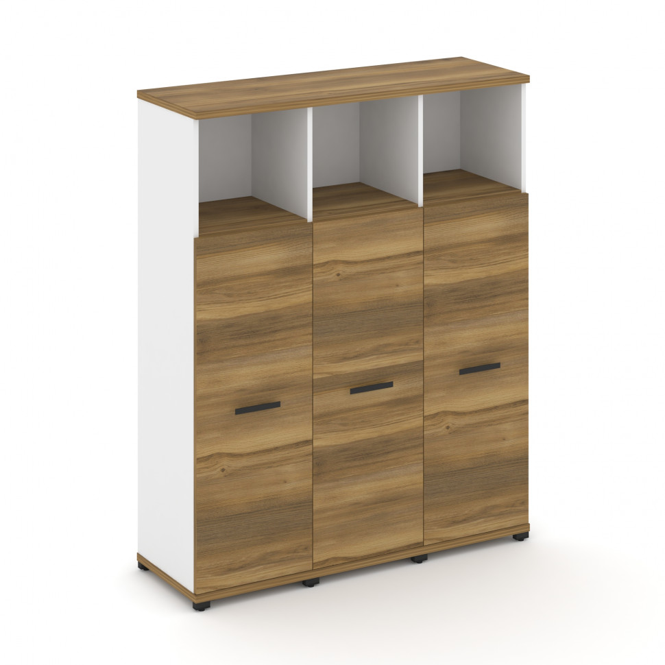 Concept Шкаф 3 узкие секции, 4 ниши CN.STU-433 B Сандал Янтарный/Белый Бриллиант/Металл Черный 1252*