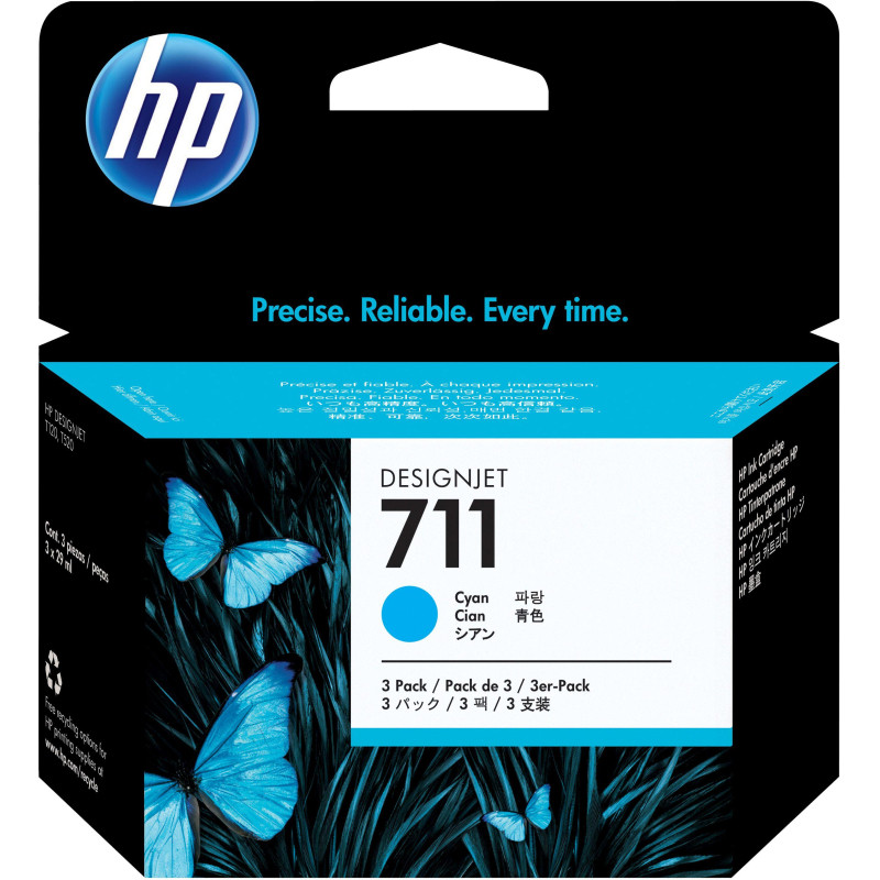 Картридж струйный HP 711 CZ134A гол. для DgnJ T120/520 (3шт/уп)