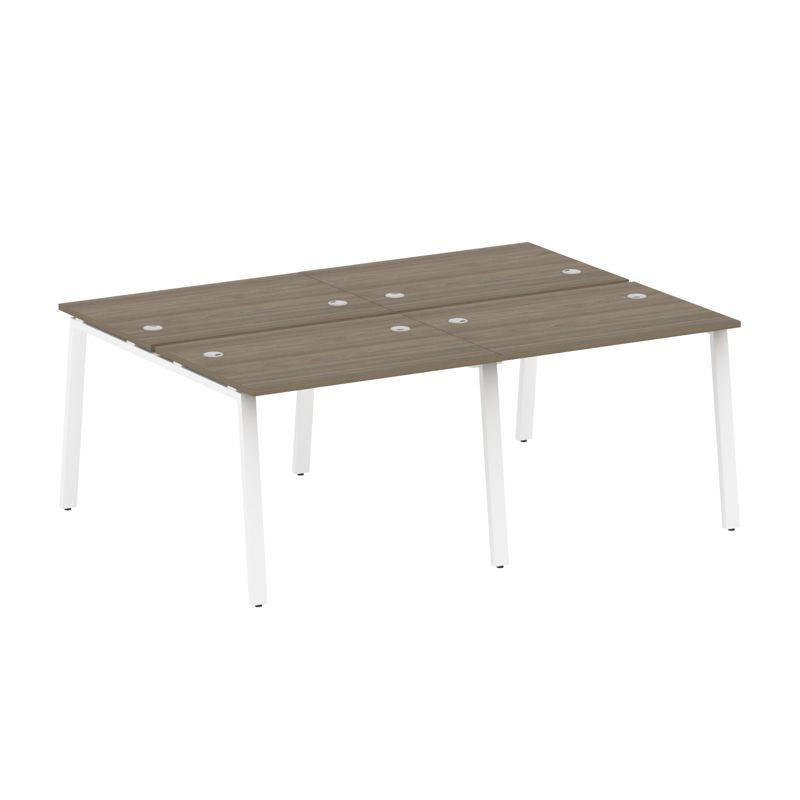 Metal System Рабочая станция на 4 места на А-образном м/к БА.СМ-4.1 Вяз Благородный/Металл Белый 200