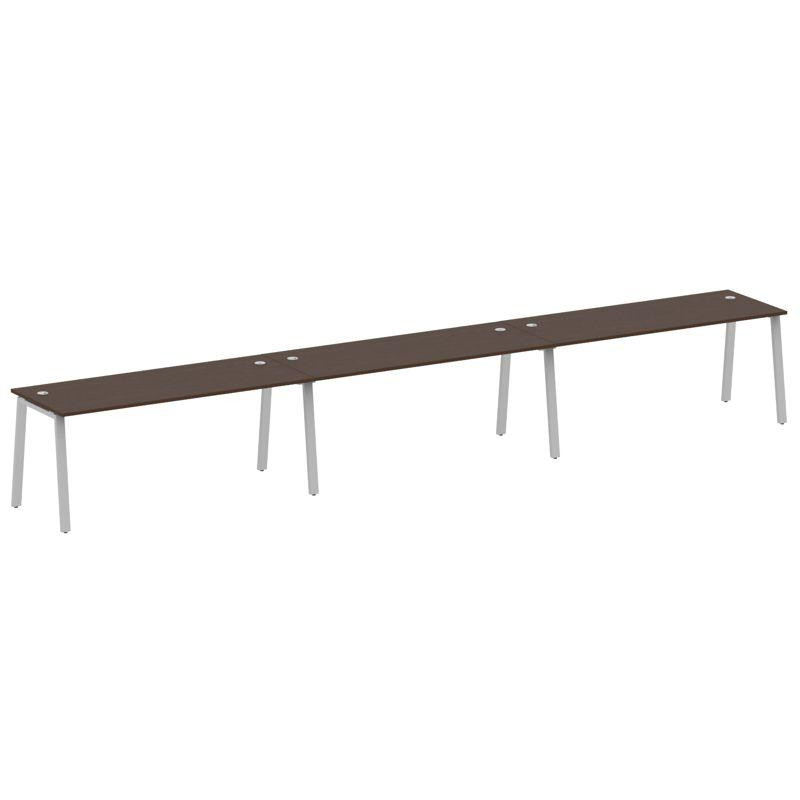 Metal System Рабочая станция на 3 места на А-образном м/к БА.СМ-3.5 Венге Цаво/Металл Серый 5400*720 Metal System Рабочая станция на 3 места на А-образном м/к БА.СМ-3.5 Венге Цаво/Металл Серый 5400*720