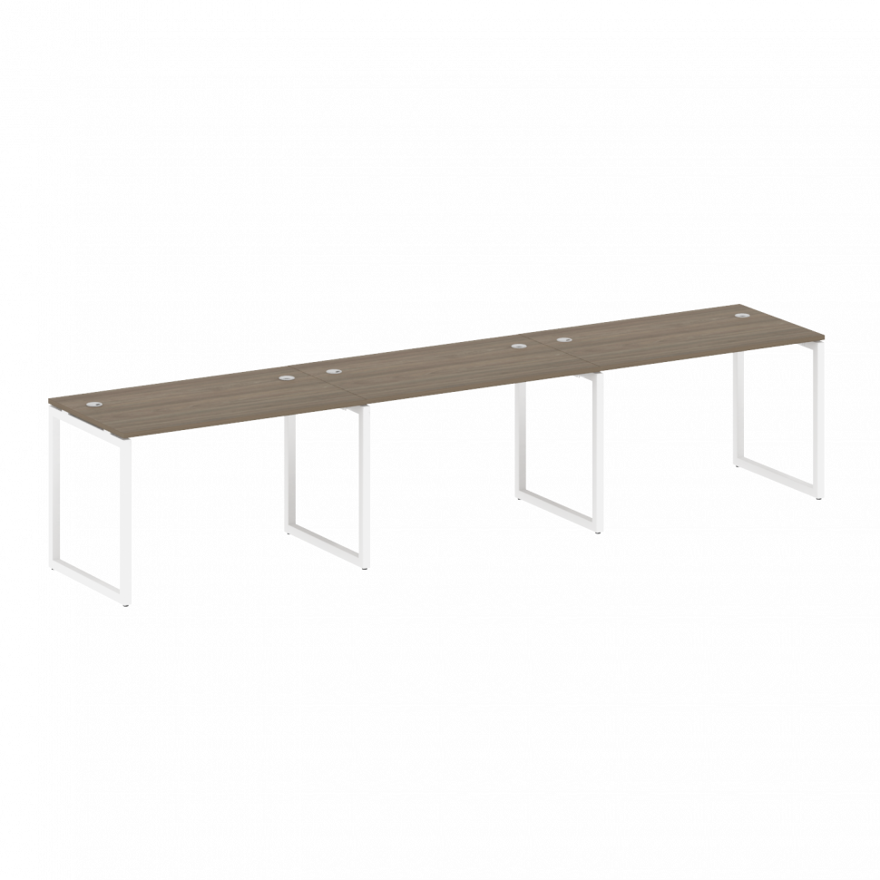 Metal System Quattro Рабочая станция на 3 места на О-образном м/к 40БО.СМ-3.2 Вяз Благородный/Металл