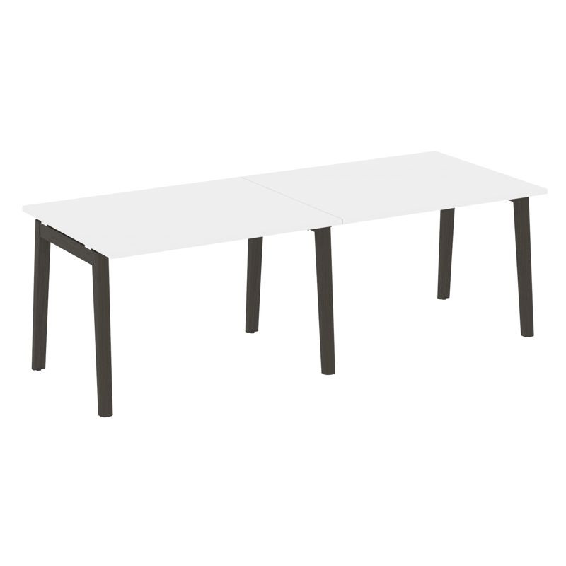 Onix Wood Стол переговорный (2 столешницы) OW.PRG-2.2 Белый Бриллиант/Дуб Темный/Металл Антрацит 236