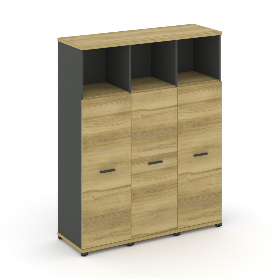 Concept Шкаф 3 узкие секции, 4 ниши CN.STU-433 A Дуб Винченцо/Антрацит/Металл Антрацит 1252*420*1554 Concept Шкаф 3 узкие секции, 4 ниши CN.STU-433 A Дуб Винченцо/Антрацит/Металл Антрацит 1252*420*1554