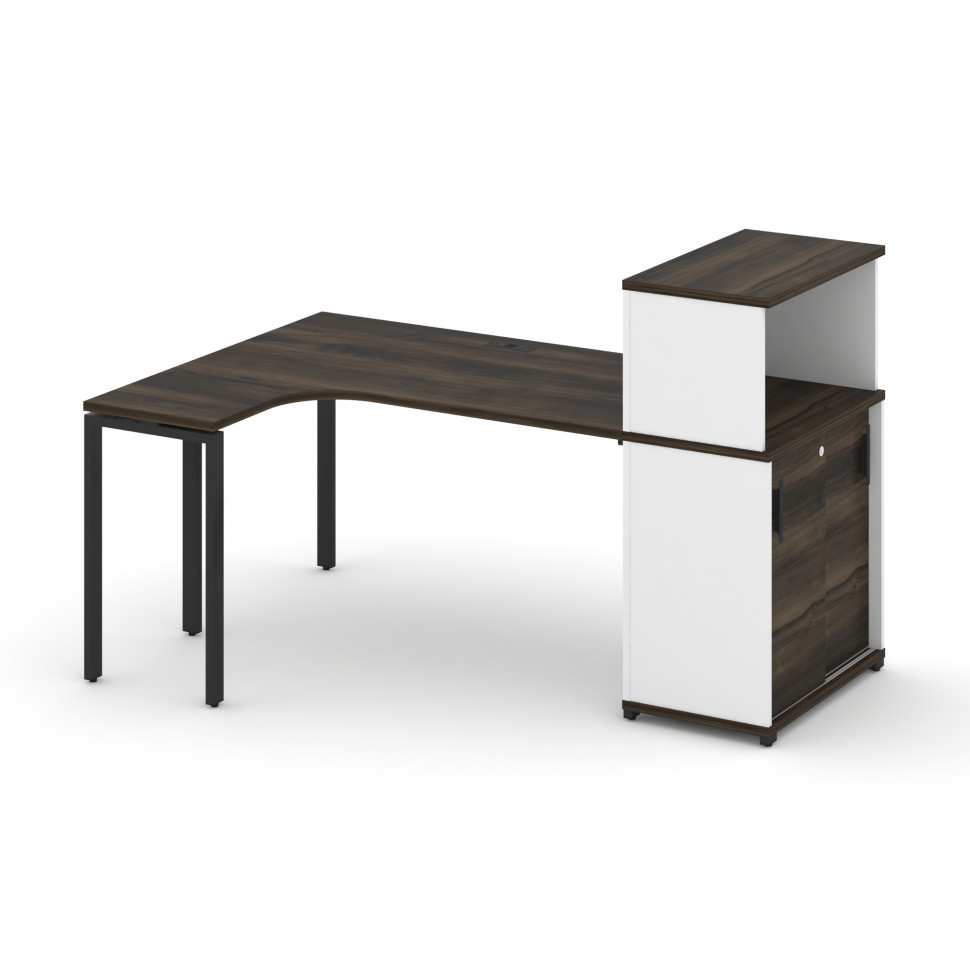 Concept Стол эргономичный с опорным шкафом-купе с надставкой низ. CN.SA-219(L) B Дуб Мали/Белый Бри Concept Стол эргономичный с опорным шкафом-купе с надставкой низ. CN.SA-219(L) B Дуб Мали/Белый Бри