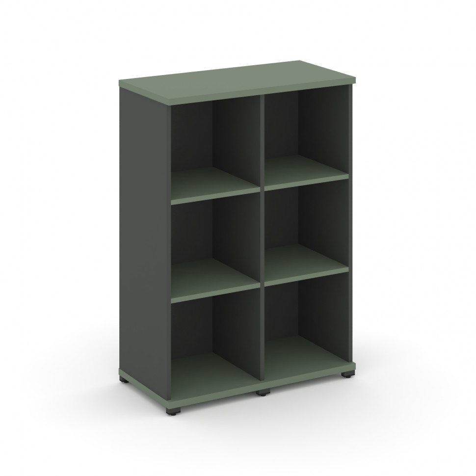 Concept Стеллаж 2 узкие секции, 3 ниши CN.STU-320 Кобо/Антрацит/Металл Антрацит 836*420*1186