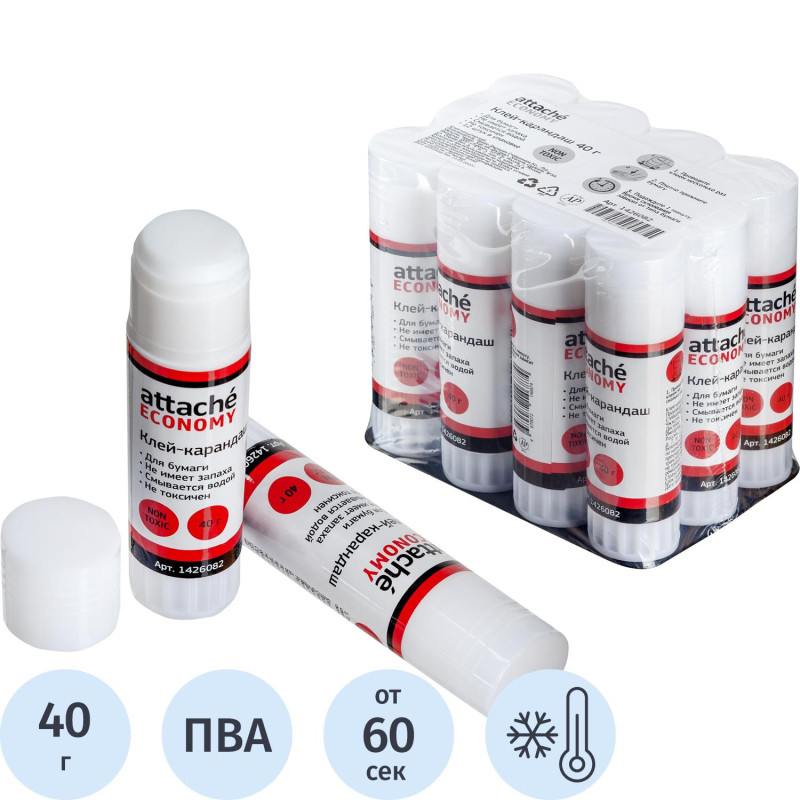 Клей-карандаш 40г Attache Economy