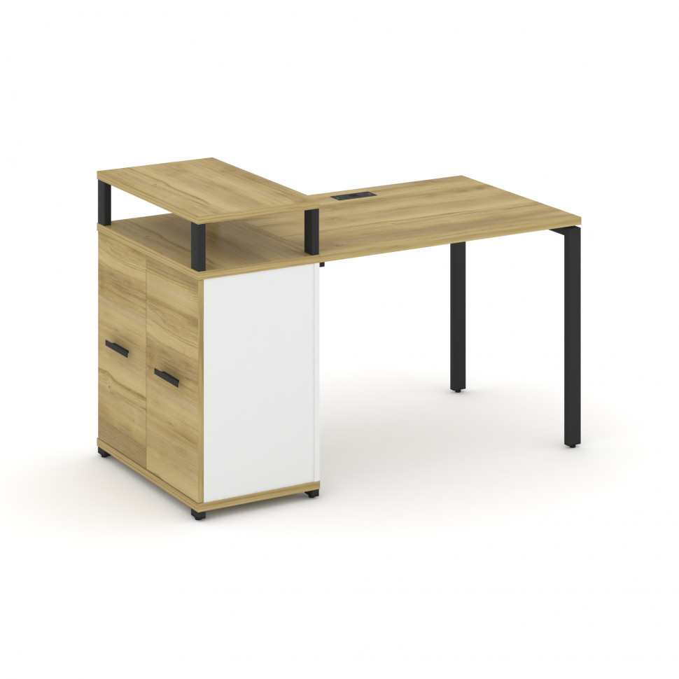 Concept Стол рабочий с опорным распаш. шкафом с верх. горизонтом  CN.SP-221 B Дуб Винченцо/Белый Бри