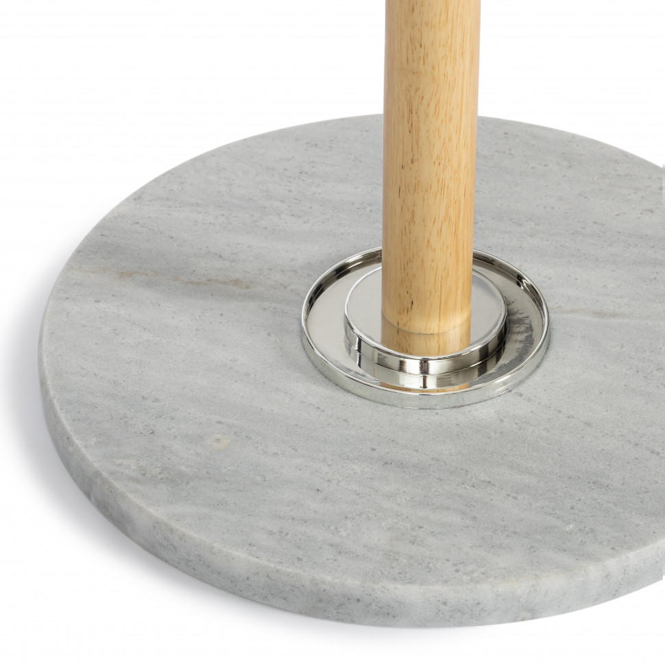 Вешалка Hanami (mod. GH-8617) дерево/хром/мрамор, White (Белый) / Natural (натуральный), 37x37x175см