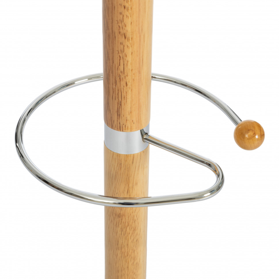 Вешалка Hanami (mod. GH-8617) дерево/хром/мрамор, White (Белый) / Natural (натуральный), 37x37x175см