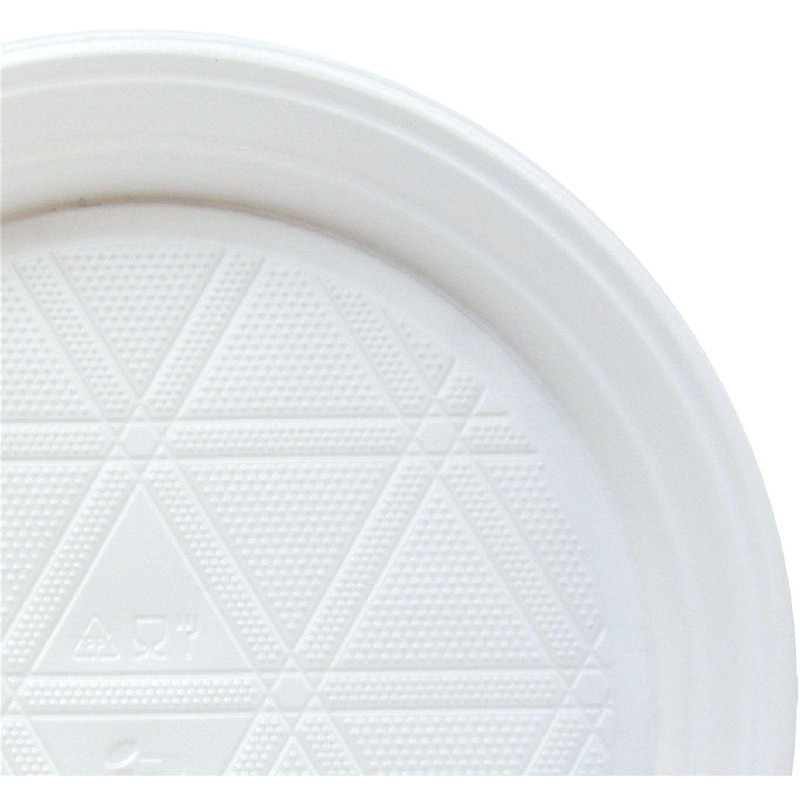 Тарелка одноразовая Комус d 165 мм, бел., ПП, 100шт./уп