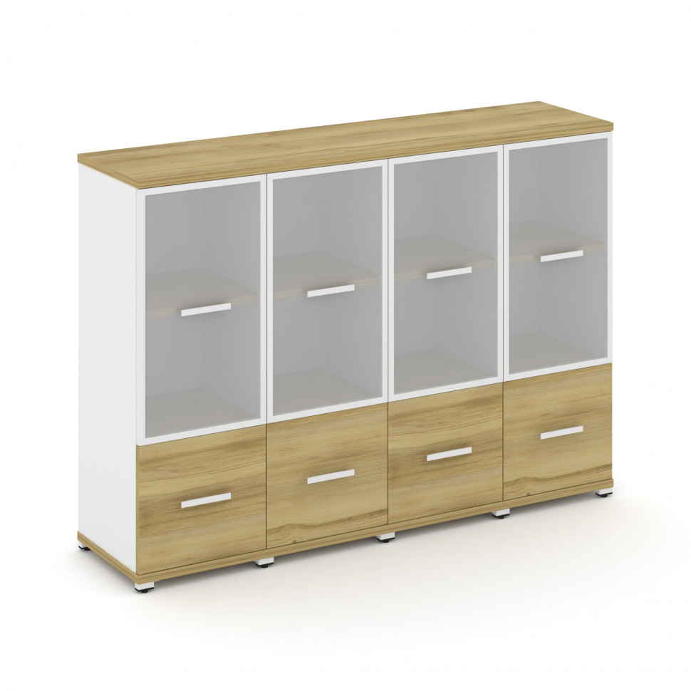 Concept Шкаф 4 узкие секции, 3 ниши CN.STU-342 RMW W Дуб Винченцо/Белый Бриллиант/Металл Белый/Сатин Concept Шкаф 4 узкие секции, 3 ниши CN.STU-342 RMW W Дуб Винченцо/Белый Бриллиант/Металл Белый/Сатин