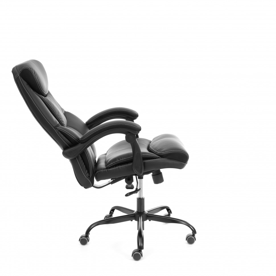 Кресло Cambridge metalBL кож/зам/ткань, черный/черный, 36-6/11