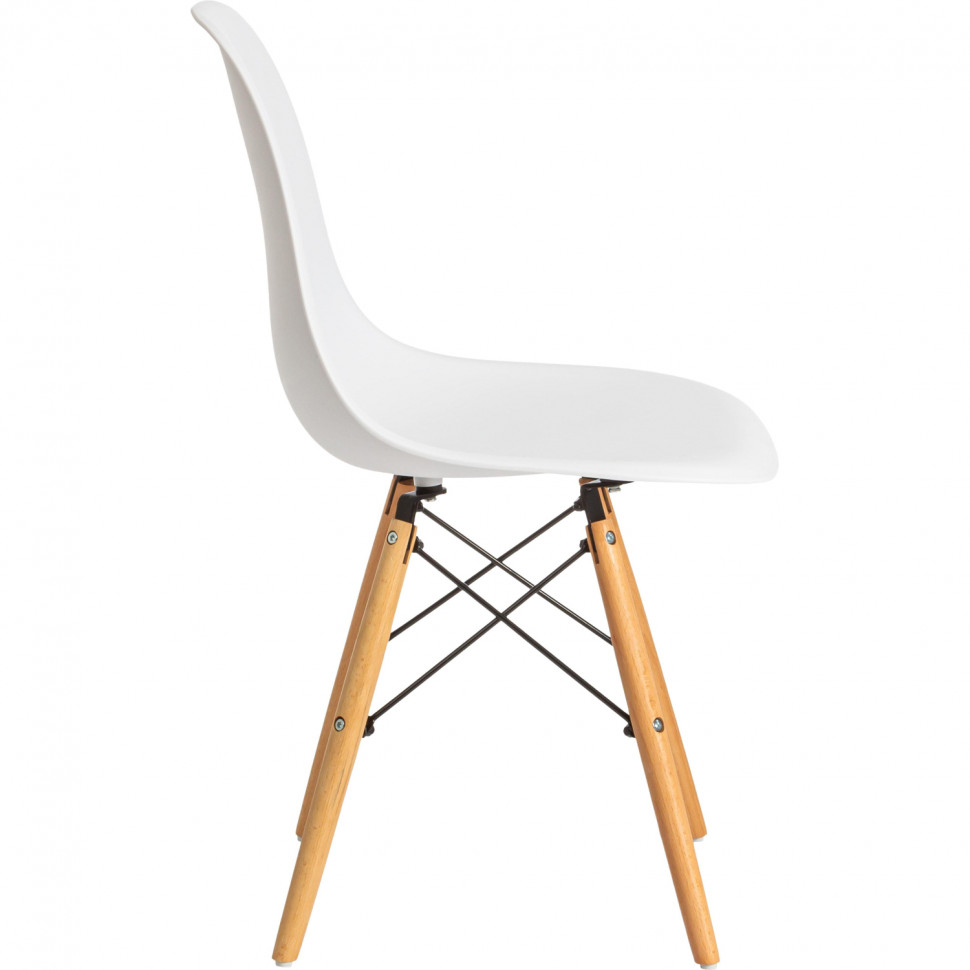 Стул CINDY (EAMES) (mod. 1801), дерево бук/мет/сид плас, белый, 4шт/уп