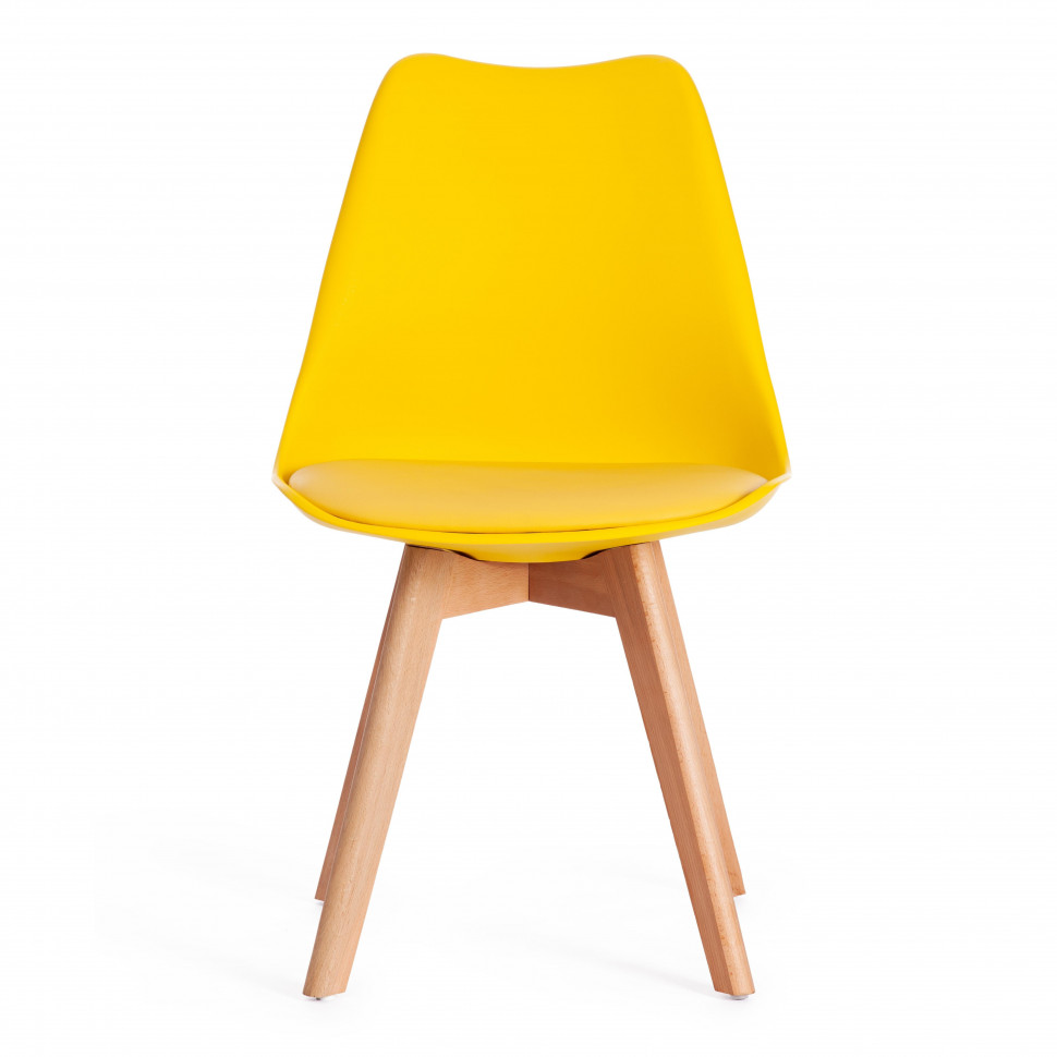 Стул TULIP (mod. 73) дерево/пластик/ПУ, 48.5*52.5*83cм, желтый