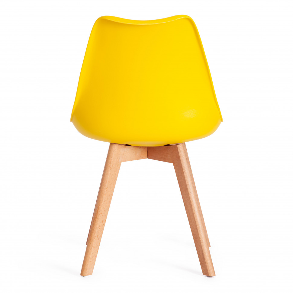 Стул TULIP (mod. 73) дерево/пластик/ПУ, 48.5*52.5*83cм, желтый