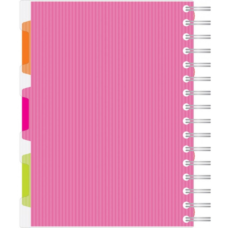 Бизнес-тетрадь 140л,кл,А5,SPIRAL BOOK Розовый,евроспир,обл.пласт,разд.84111