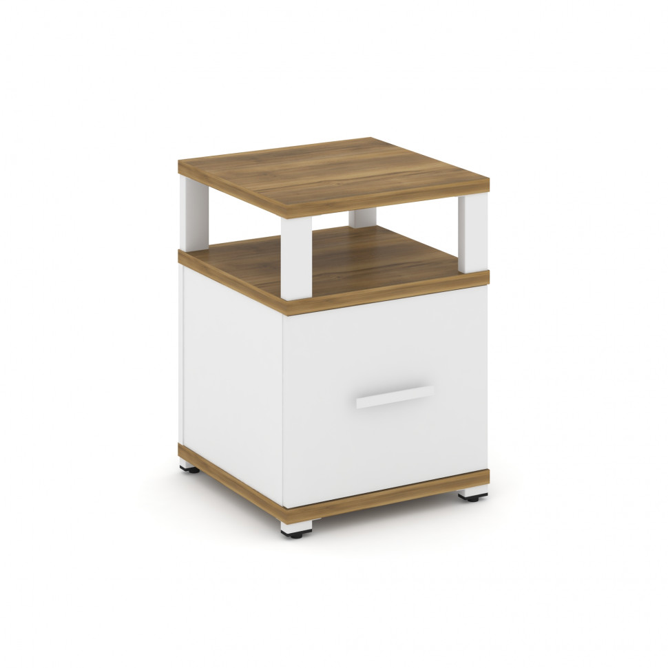 Concept Тумба приставная 1 распаш. фасад с надставкой CN.TUP-005 W Сандал Янтарный/Белый Бриллиант/М