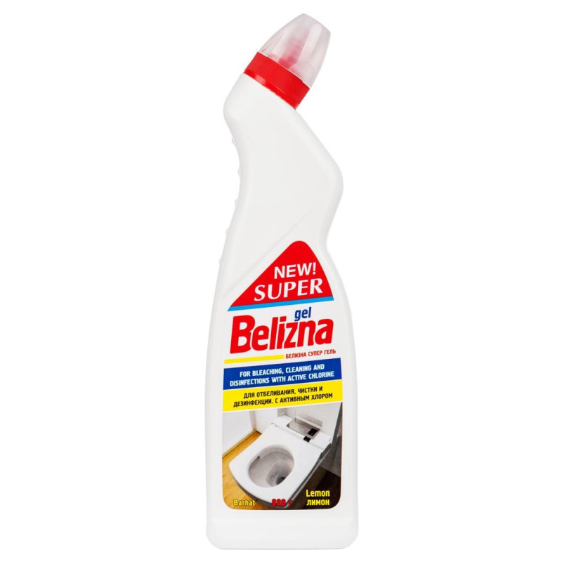 Средство для сантехники SUPER BELIZNA gel универсальный, лимон 800 мл