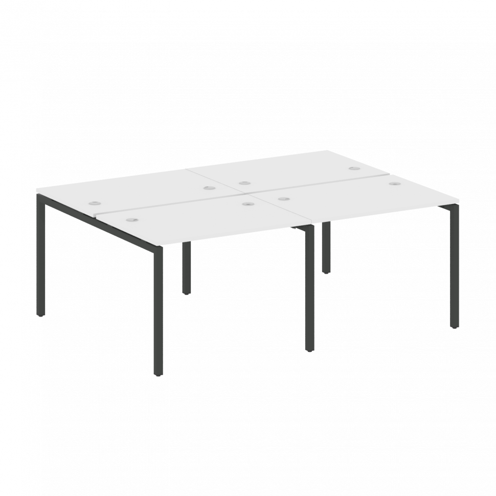 Metal System Quattro Рабочая станция на 4 места на П-образном м/к 40БП.СМ-4.1 Белый/Металл Антрацит