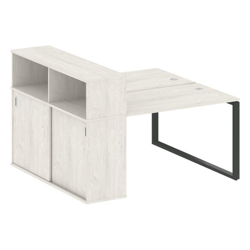 Metal System Рабочая станция с шкафом-купе на О-образном м/к БО.РС-СШК-2.2 Т Дуб Наварра/Металл Антр