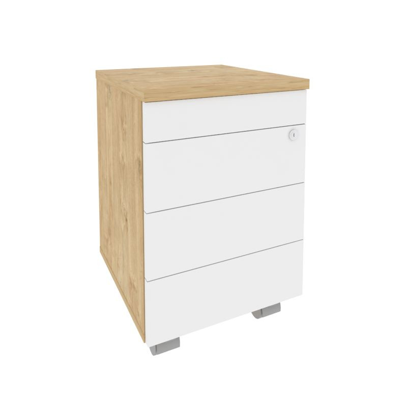 Onix Direct Тумба мобильная (TIP-ON) O.TM-3 TIP Тиквуд Светлый/Белый Бриллиант 432*460*633