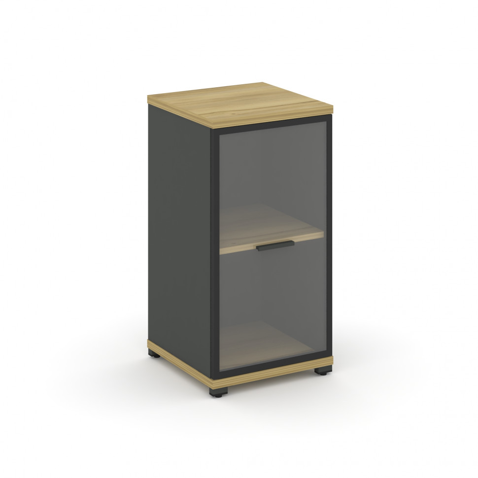 Concept Шкаф 1 узкая секция, 2 ниши CN.STU-213 RPB A Дуб Винченцо/Антрацит/Металл Антрацит/Прозрачны