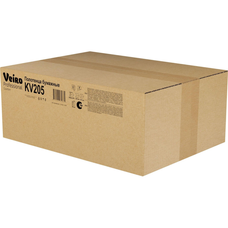 Полотенца бумажные д/дисп Veiro Prof Comf 2сл 200лx20пач/кор V-слож KV205