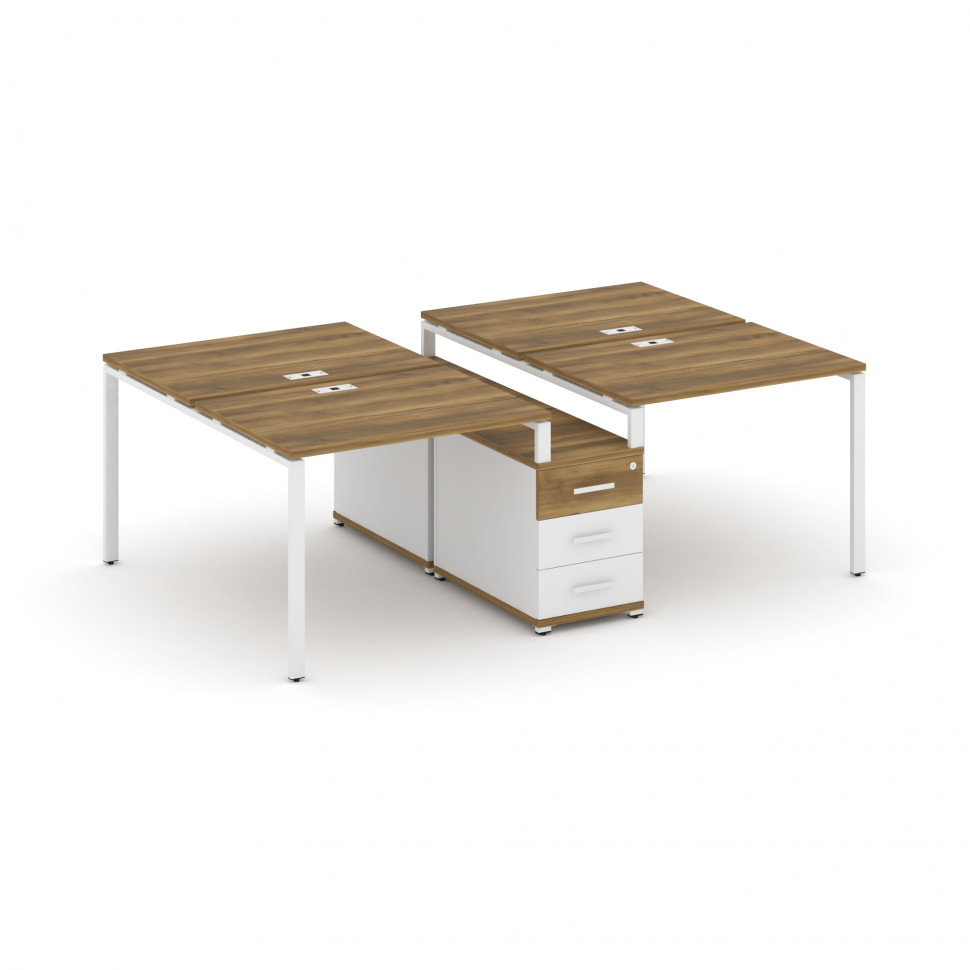 Concept Рабочая станция 4 места с двухсторонней опорной тумбой CN.DRS-309 W Сандал Янтарный/Белый Бр Concept Рабочая станция 4 места с двухсторонней опорной тумбой CN.DRS-309 W Сандал Янтарный/Белый Бр