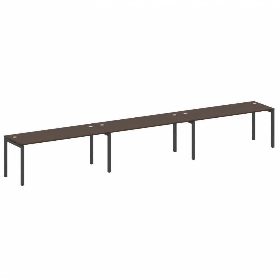 Metal System Quattro Рабочая станция на 3 места на П-образном м/к 50БП.СМ-3.5 Венге Цаво/Металл Антр