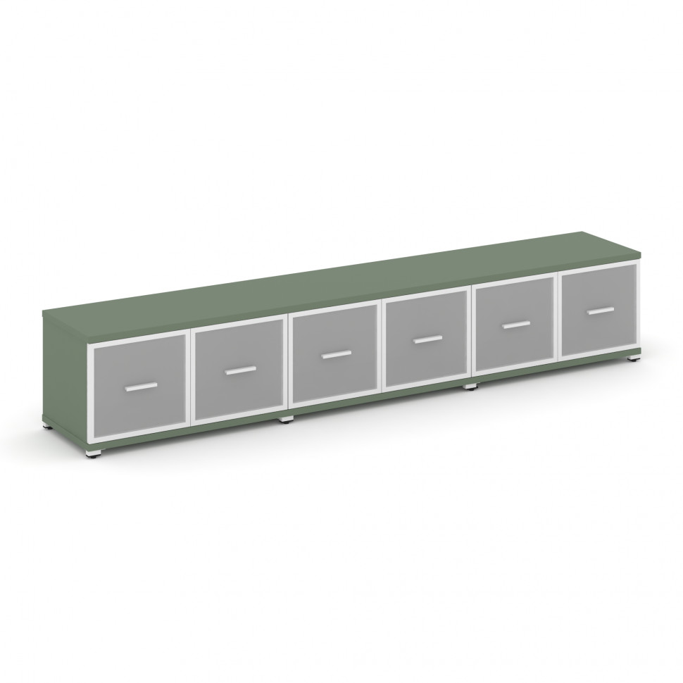 Concept Шкаф 3 широкие секции, 1 ниша CN.STS-133 RMW W Кобо/Металл Белый/Сатин 2500*420*450