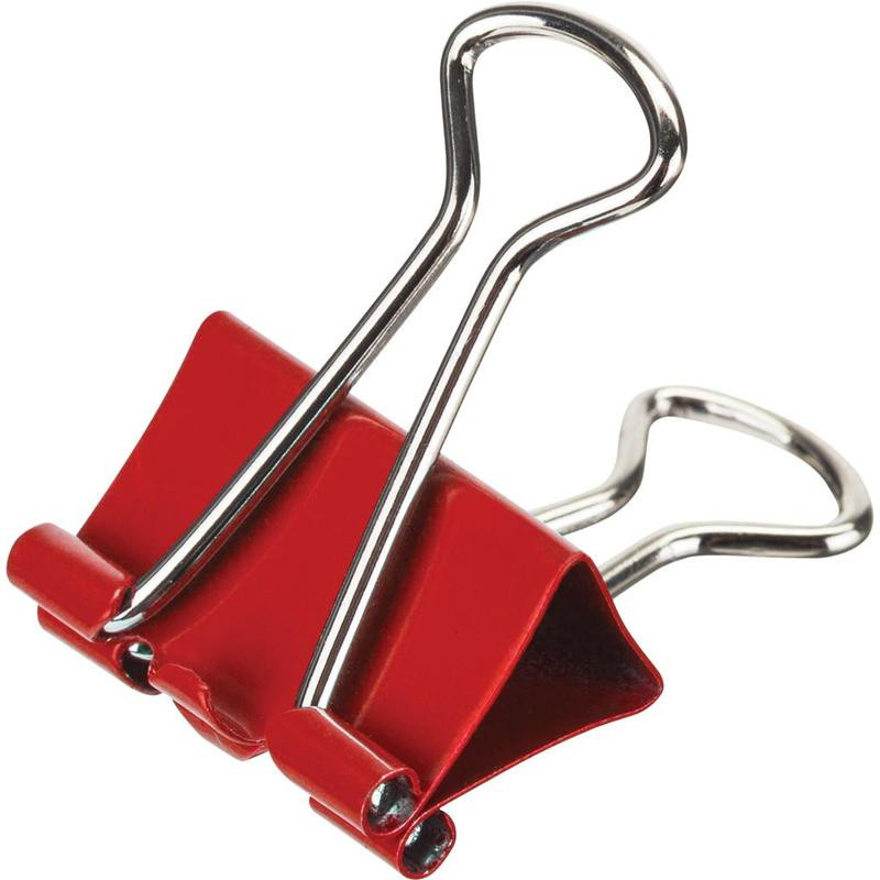 Зажимы для бумаг 25мм 12шт./уп. Комус цветные, картон