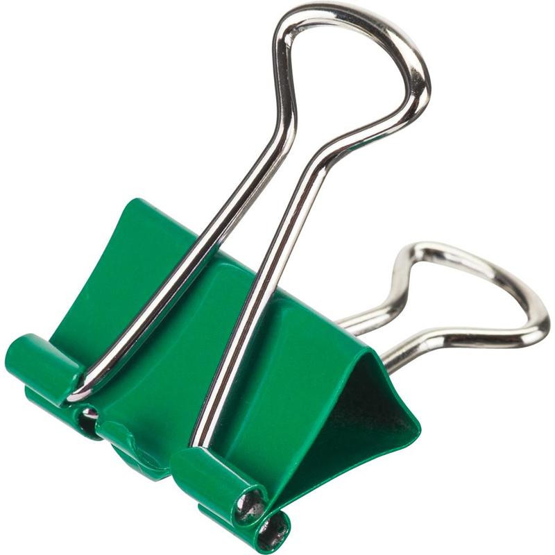 Зажимы для бумаг 25мм 12шт./уп. Комус цветные, картон